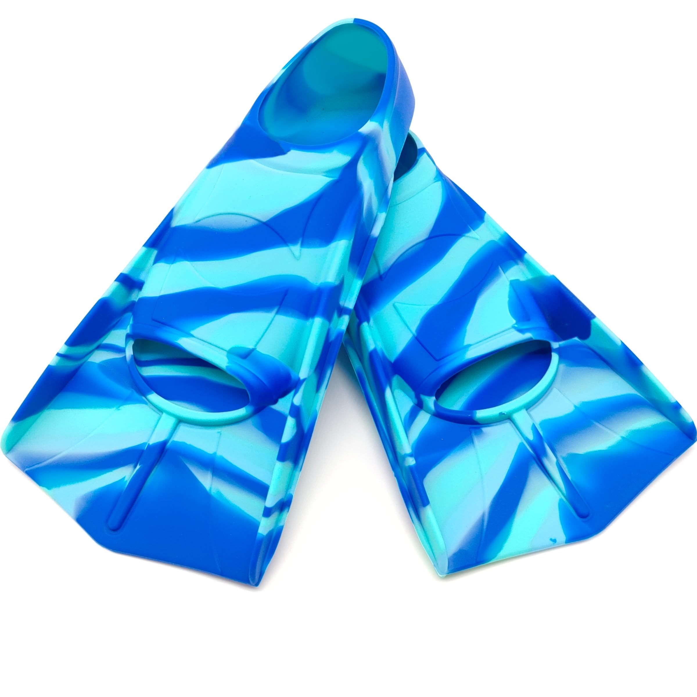 Photo 1 of Gugmoy Kids Swim Fins,Comfortable Silicone Flippers for Swimming and Diving,Size Suitable Beginners Kids Girls Boys Adults (X-Large, Blue Sea and Sky)