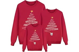 Family Christmas Sweaters Ugly Holiday Sweater Sweatshirt Crewneck Xmas Long Sleeve Pullover Tops for Women Men