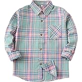Flannel Shirts for Women & Girls Long Sleeve Buffalo Plaid Tops Womens Button Down Shirts Western Plaid Shirts for Women