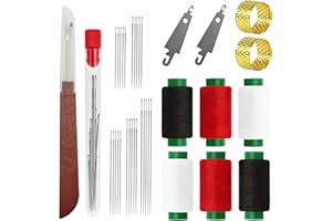 Ensemble d'outils de couture 37 pièces, kit d'aiguilles à coudre en acier inoxydable à gros chas, enfile-aiguille et aiguille