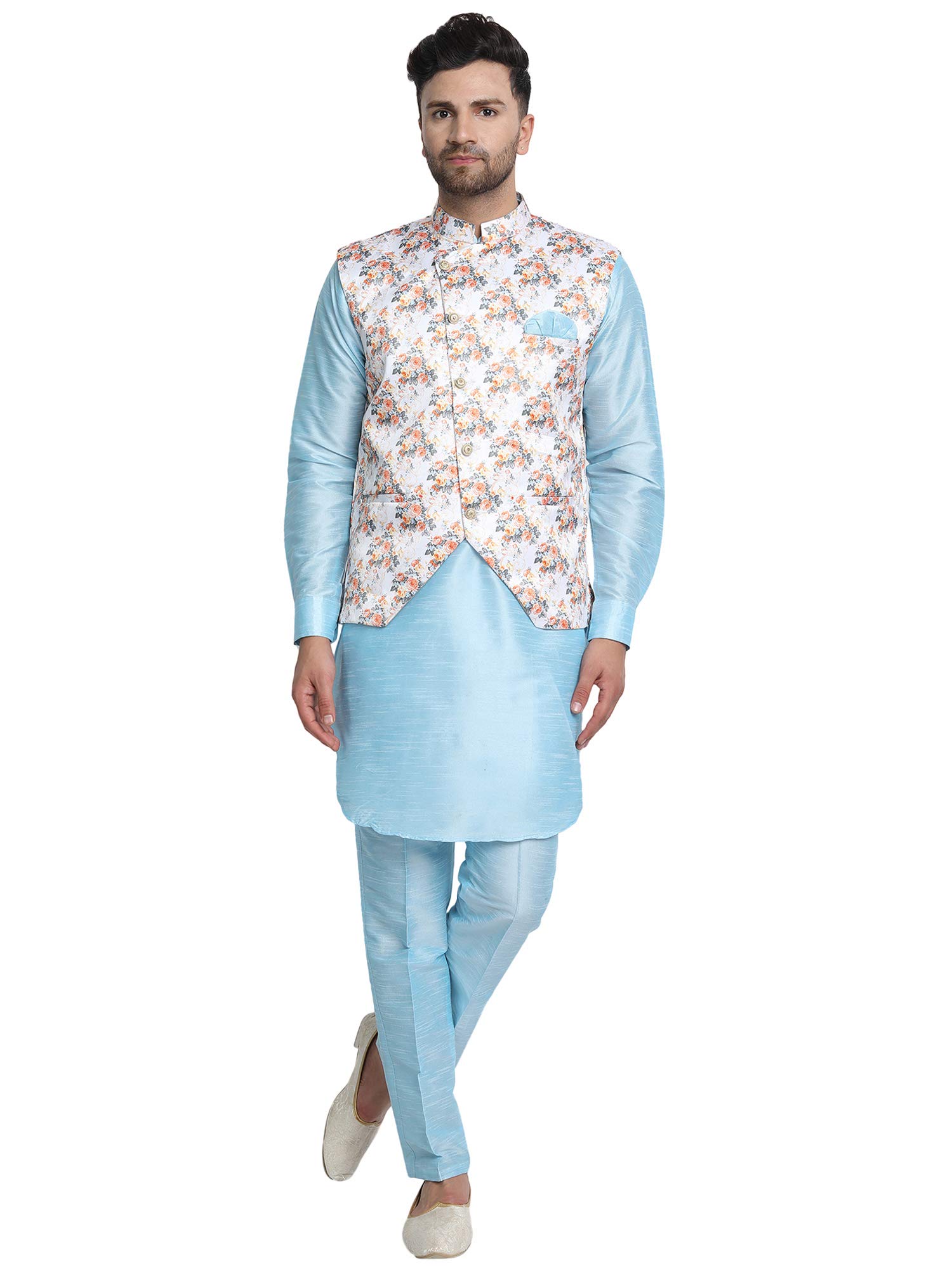 SKAVIJ Men's Kurta Pajama and Jacket