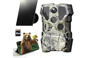 XTU Trail Camera WiFi Solar Powered - 64MP 2.7K Game Camera with Night Vision Motion Activated IP66 Waterproof with Phone app, Bluetooth 120° Motion Detection 0.2s Trigger for Wildlife Monitoring