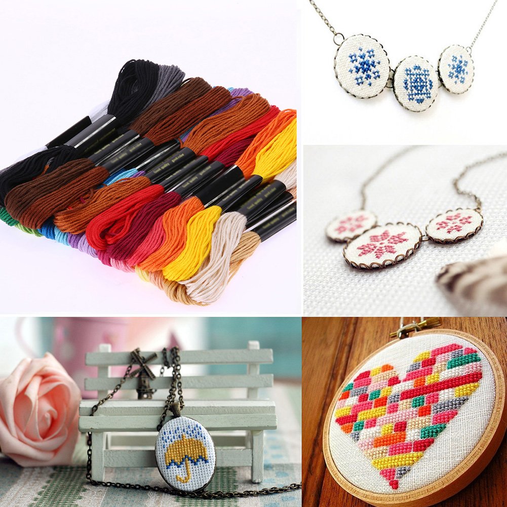 Magic Embroidery Pen, Punch Needle Set Craft Tools with case, Embroidery Kit Including 50 Color Threads for Embroidery Threaders Knitting Sewing