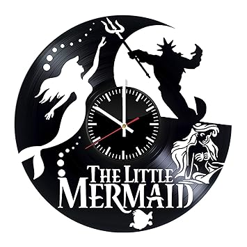 Amazon Com The Little Mermaid Vinyl Clock Disney Mermaid Ariel
