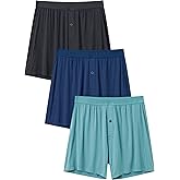 COLORFULLEAF Men's Boxer Shorts Underwear Soft Rayon Made from Bamboo Boxers for Men Packs Relaxed Sleep Shorts