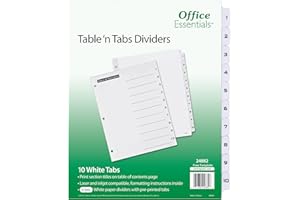 Office Essentials Table 'n Tabs Dividers