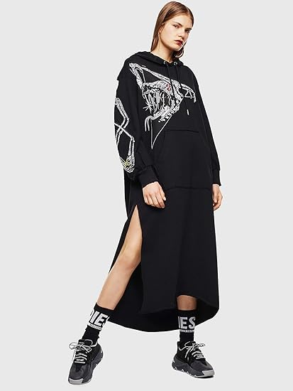 Amazon ディーゼル Diesel レディース スカルマキシフーディースウェットワンピース 00sf3n0kasl S ブラック 9xx コート ジャケット 通販