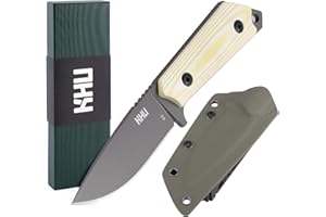 KHU Fixed Blade Knife, Survival Knife Hunting Knife D2 Steel G10 Handle, Outdoor Hunting Camping Accessories Camping Gear Wit