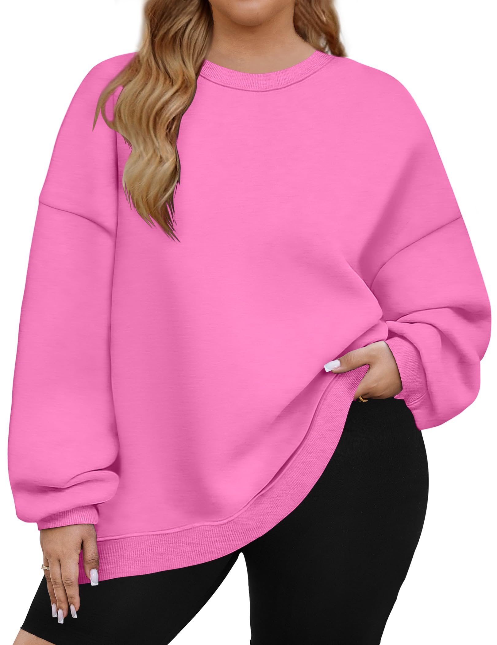 Photo 1 of ***DAMAGED - SEE NOTES/PICTURES***
IN'VOLAND Plus Size Womens Fleece Sweatshirts Fall Sweaters Fashion Pullover Long Sleeve Shirts Rose