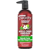 PURA D'OR Apple Cider Vinegar Shampoo for Clarifying and Volume, 16oz | Buildup Control, Helps Reduce Breakage, Thicker-Looking Hair, 15 Key Ingredients, Castor Oil, Biotin, Aloe Vera Base, No SLS