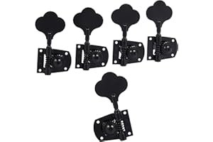 DOPRO Cloverleaf 5 String Bass Guitar Tuners Bass Tuning Machine Heads 5 String Bass Tuning Keys Pegs for American Standard/Highway One Series JB Jazz Bass/PB Precision Bass Black 4R1L