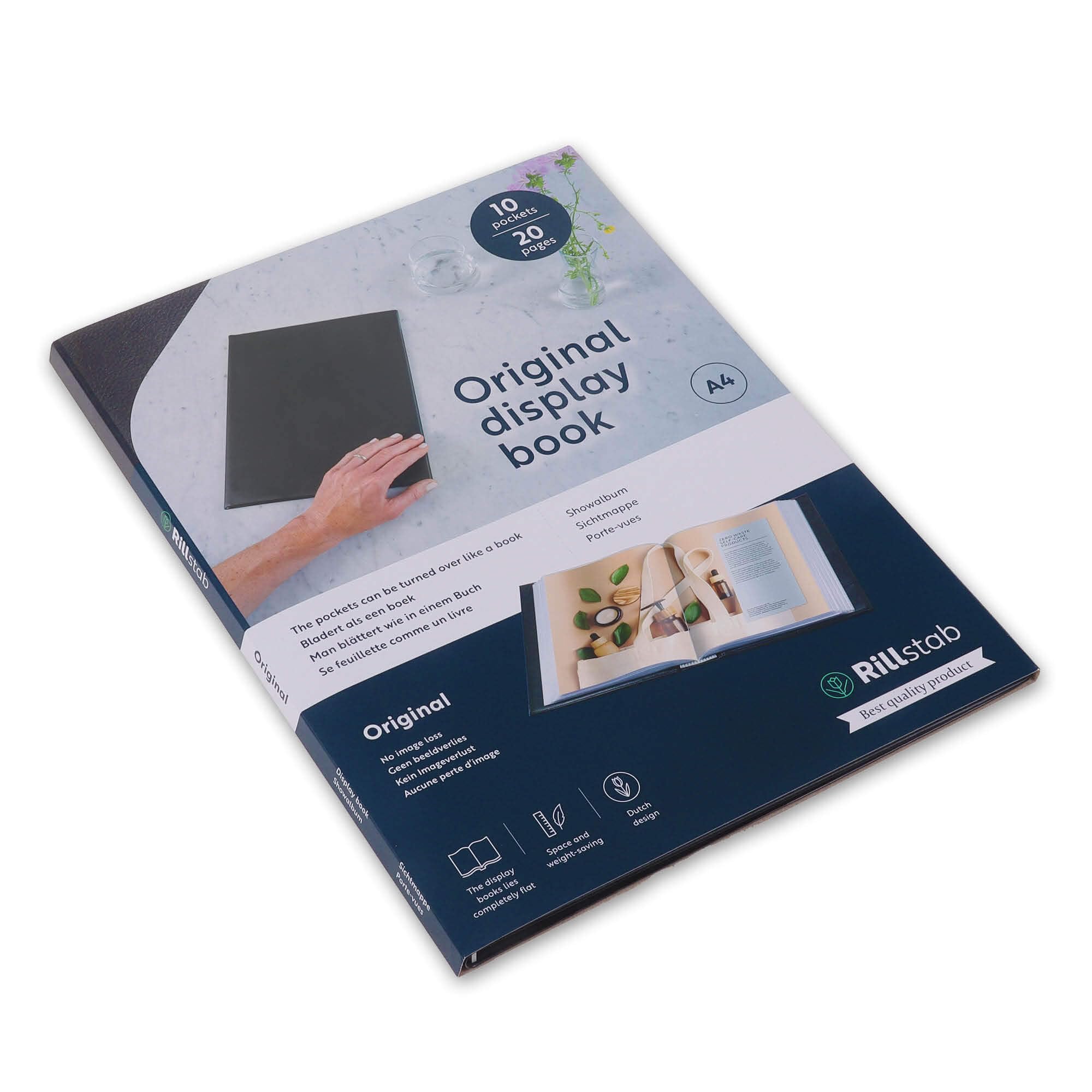 Rillstab Original Display Book (10 Transparent/Clear Pockets) | A4 Front Page Ring Binder Portfolio & Project Presentation Folder for Meetings & Conferences| Poly Clear Pocket Folder | Black | 99414 — image 1