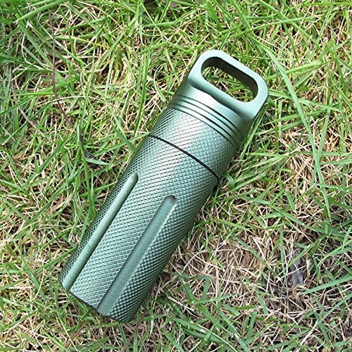 Wishfive Outdoor Aluminum Alloy CNC Waterproof Pill Storage Case EDC Seal Canister Survival Emergency Container