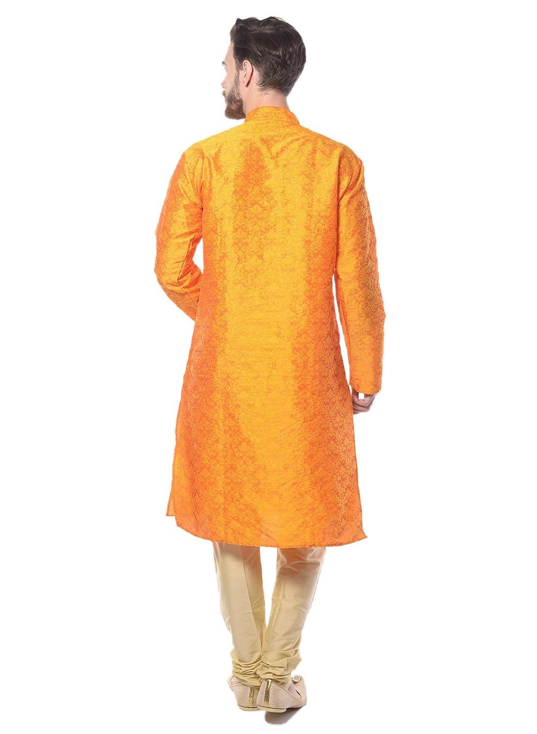 mohanlal sons yellow silk kurta pajama
