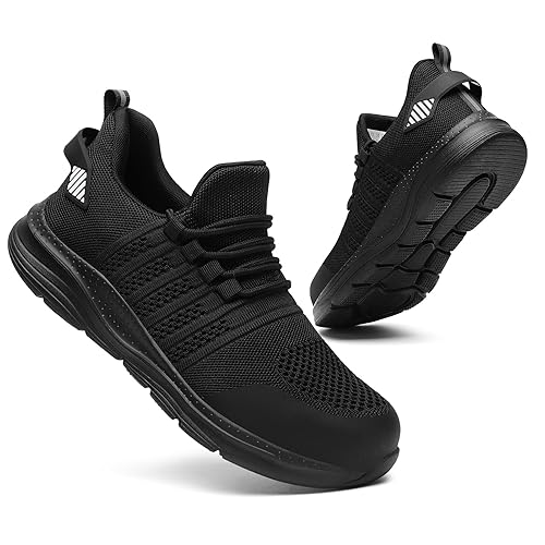LUPWEE Safety Trainers Shoes with Slip-Resistant Steel Toe Caps Suitable for Both Men and Women Breathable Comfort for Industrial Work Sneakers Black 39