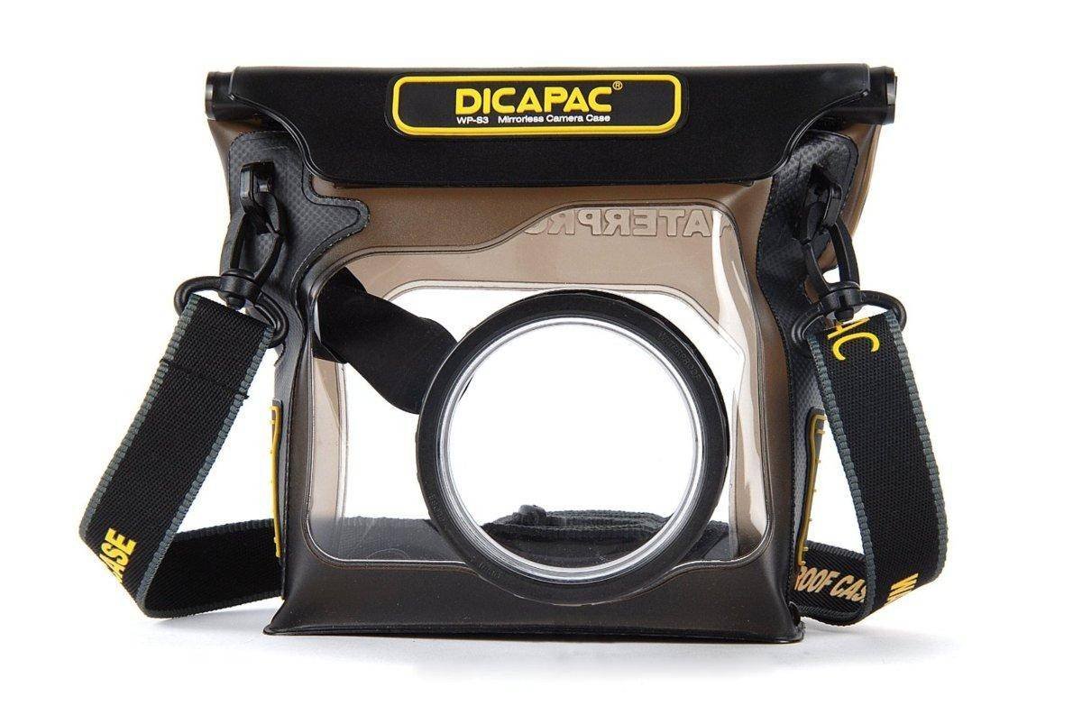 DiCAPac WP-S3 waterproof Case for Hybrid mirrorless and DSLM cameras with interchangeable lenses like SONY NEX etc.