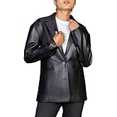 Jild Oversized Lambskin Leather Blazer Women - Business Casual Coat Plus Size Leather Jacket Women