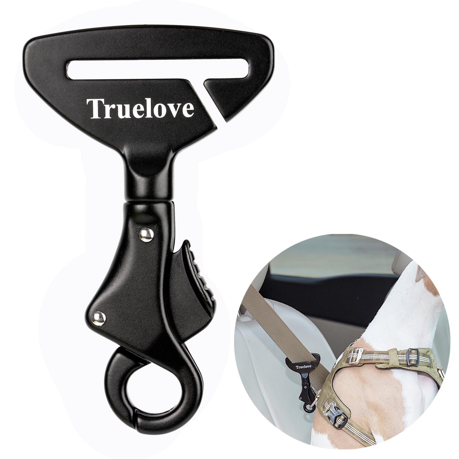 TVMALL Dog Safety Belt Buckle Dog Car Safety Buckle Suitable for all Kinds of Car Safety Belts Buckle in Dog Collar or Harness, Easy to Use, Black