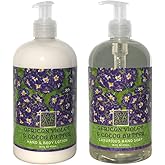 Greenwich Bay AFRICAN VIOLET COCOA BUTTER Hand & Body Lotion and Hand Soap Duo Set Enriched With Shea Butter 16 oz ea.