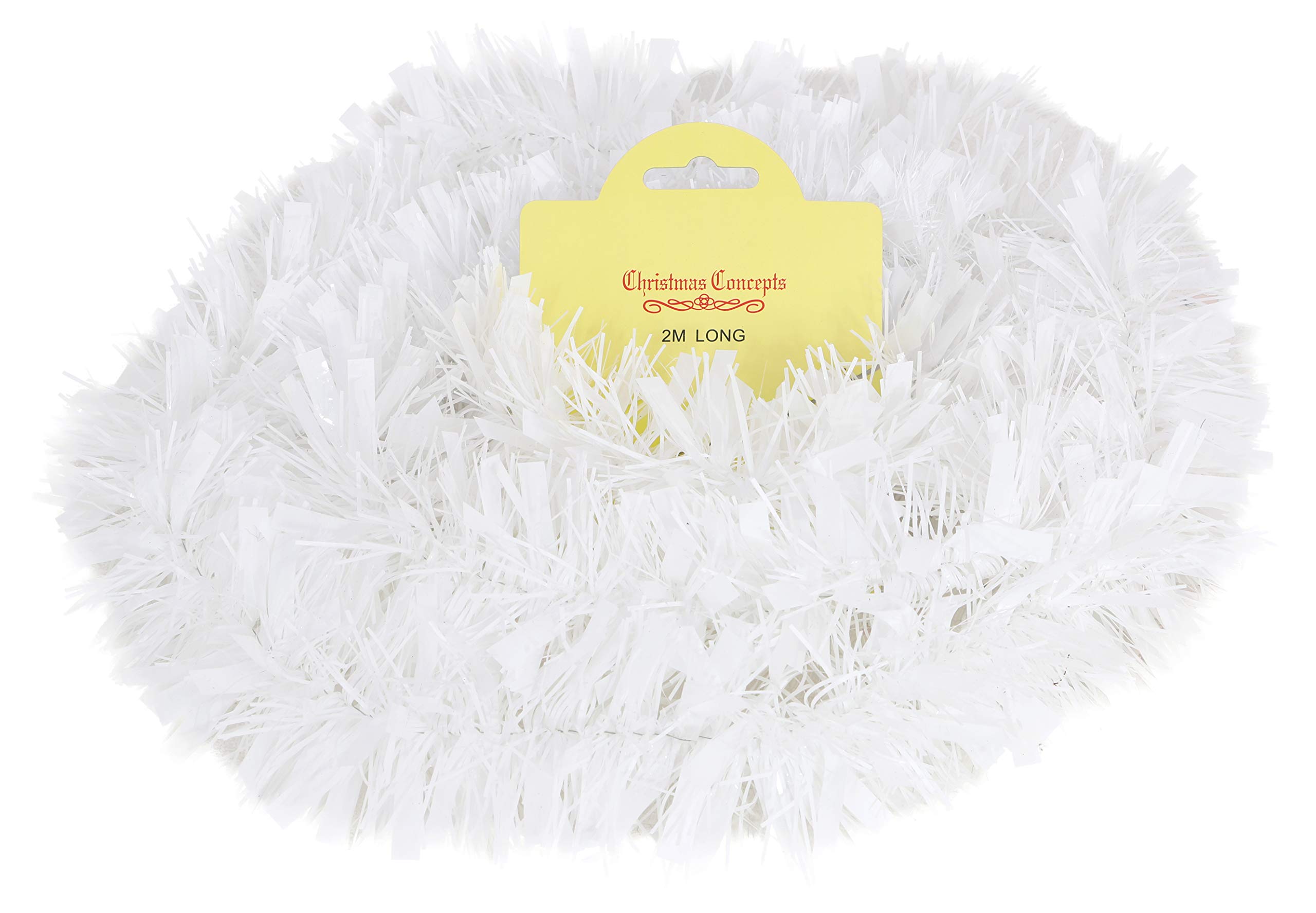Christmas Concepts® 2m (6.6ft) Matt White Chunky/Fine Christmas Tinsel — image 1