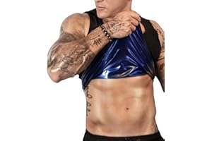 FUXERT Men's Sauna Vest Workout Sweat Tank Top Waist Trainer for Men Compression Sweat Enhancing Vest