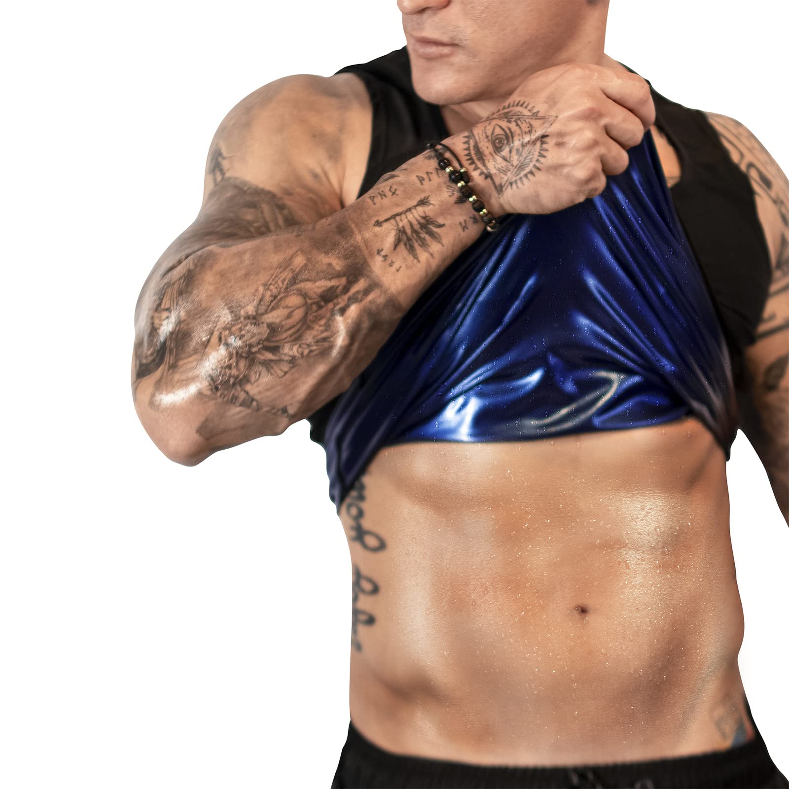 Photo 1 of FUXERT Men's Sweat Vest Sweat Tank Top for Waist Trainer Workout Body Shaper Sauna Suit for Gym Exercise(SOBK S/M)