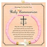 Homeair Easter Gifts for Grandkids,Polymer Clay Cross WWJD Bracelet Baptism Confirmation Blessing First Holy Communion Gifts for Little Girls Goddaughter Kids Daughter Granddaughter