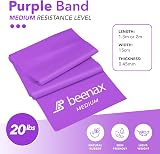 Beenax Resistance Band Purple Medium 20lbs for Exercise Pilates Yoga Gym view 6