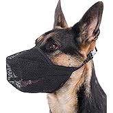 Mayerzon Dog Muzzle, Patented Soft Mesh Muzzle for Small Medium Large Dogs for Scavenging Biting Licking and Chewing, Allows to Pant and Drink (L, Black)