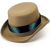 Shihanee Victorian Top Hat Circus Show Hat Cowboy Hat for Adults Halloween Cosplay DIY