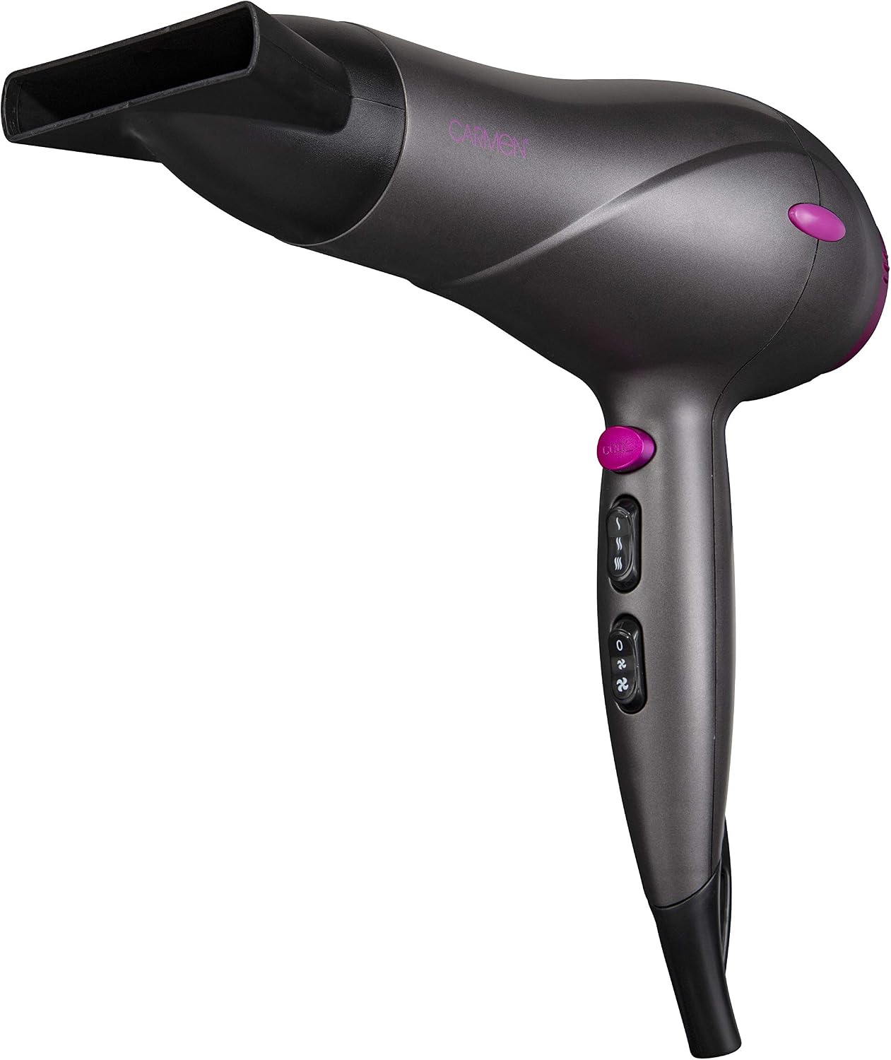 Carmen Neon Hair Dryer Gift Set including Keratin Protech, Diffuser, Concentrator Nozzle, 2000W, Graphite and Pink, C81072 - Image 3