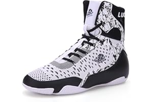 B LUCK SHOE Men's Boxing Shoes High Top – Lightweight & Breathable Training Shoes for Boxing, Kickboxing, MMA, Gym & Combat Sports LS198