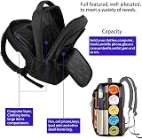MATEIN Travel Laptop Backpack 15.6 Inch Anti Theft Water Resistant Black view 3