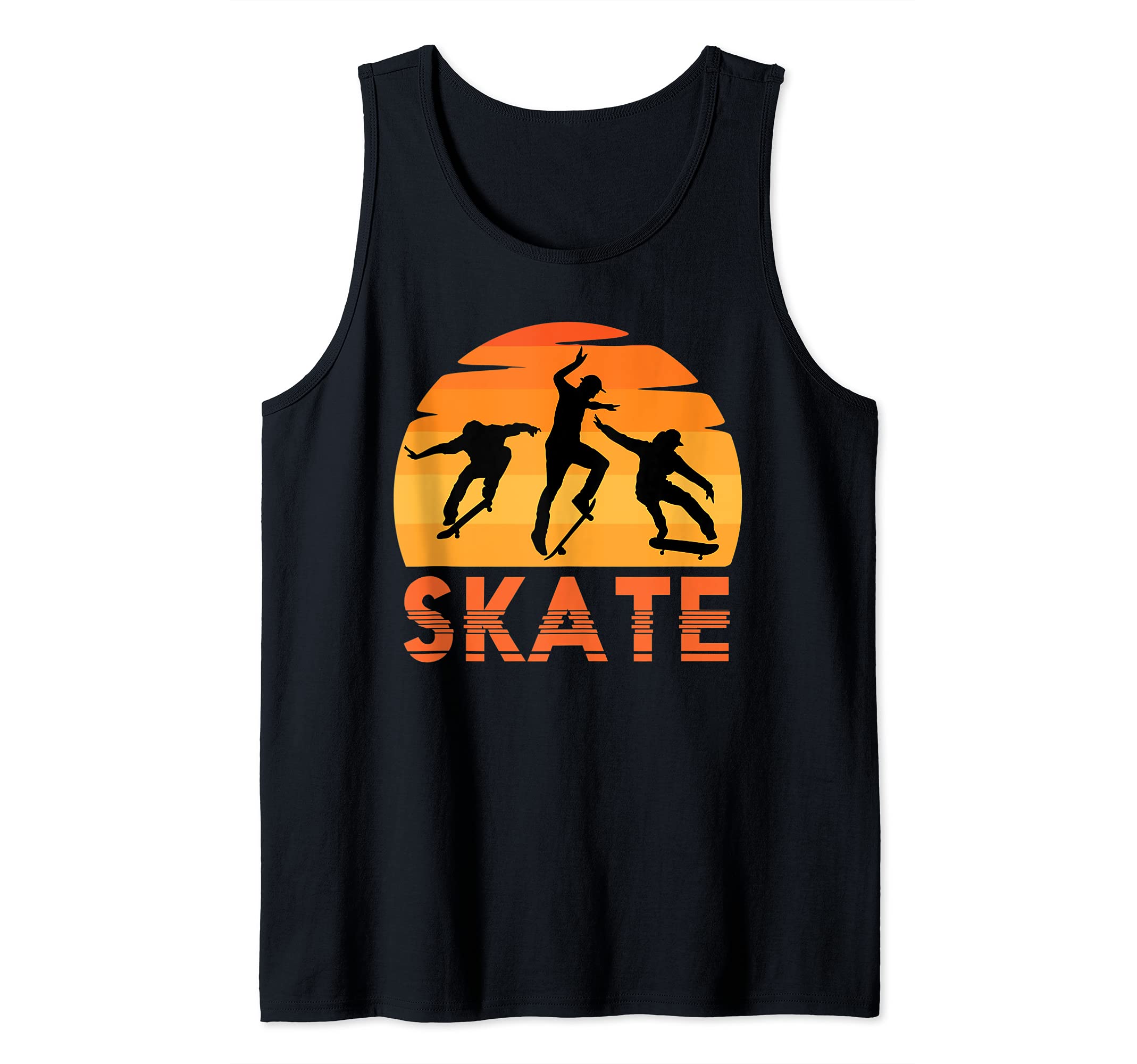 Sunset Skater Skateboarder Skate Riding Skateboarding Tank Top