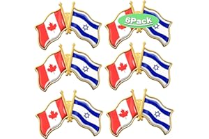 6/12/50/100Pack-Canada Canadian Israel Friendship Flag Pins Bulk -1.5” Patriotic CA Support Israeli Pins Badge Souvenir - I S