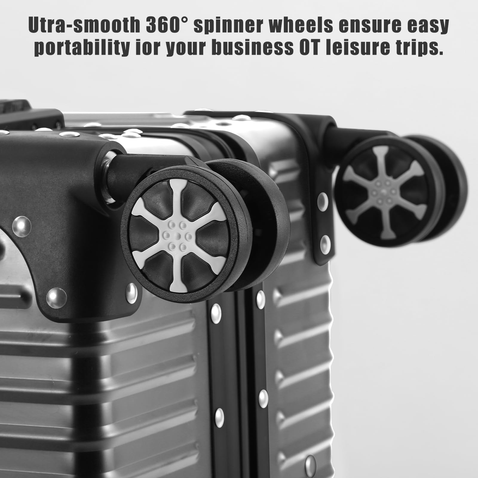 DwanNuts All Aluminum Carry On Luggage with Cup Holder TSA Lock, 22x14x9 Airline Approved Carry-On Hardside Suitcase with Spinner Wheels(20-lnch) (GREY)