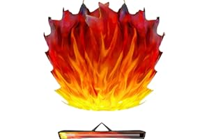 Baisdan 54"x45" Worship Flags for Dance Church, Praise Dance Flags for Worship, Fire Flag with Flexible Rods & Carrying Bag, 2 Pack, Orange Red Black