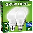 Briignite Full Spectrum LED Grow Light Bulbs, A19 Shape, E26 Base, 11W, 100W Equivalent, 6 Pack for Indoor Plants & Seed Starting
