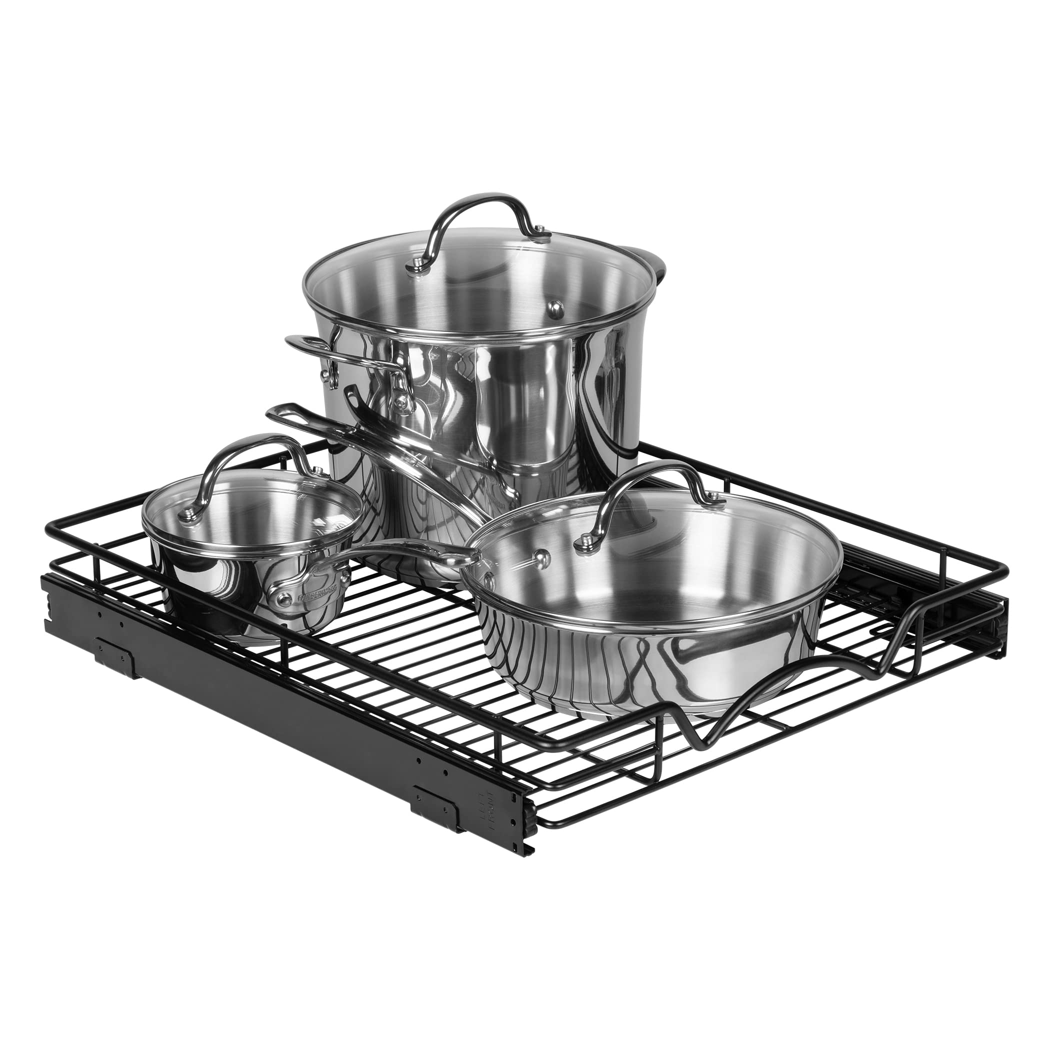 Photo 1 of HOLDN’ STORAGE Pull Out Cabinet Organizer, Heavy Duty Caddy w/Lifetime Limited Warranty -17”W x 21”D - Requires At Least 18-1/4” Cabinet Opening, Steel Metal Cabinet Drawers Slide Out, Black