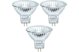 12VMONSTER MR11 Halogen Spot Light Bulb Down Reflector Lamp 10W 12V 2 Prong Stove Hood Range Lighting High CRI Warm White 10Watt GU4 Dimmable Replacement GL Fiber Optic BAB C Bright Kitchen 45° Beam 11⁄8 inches