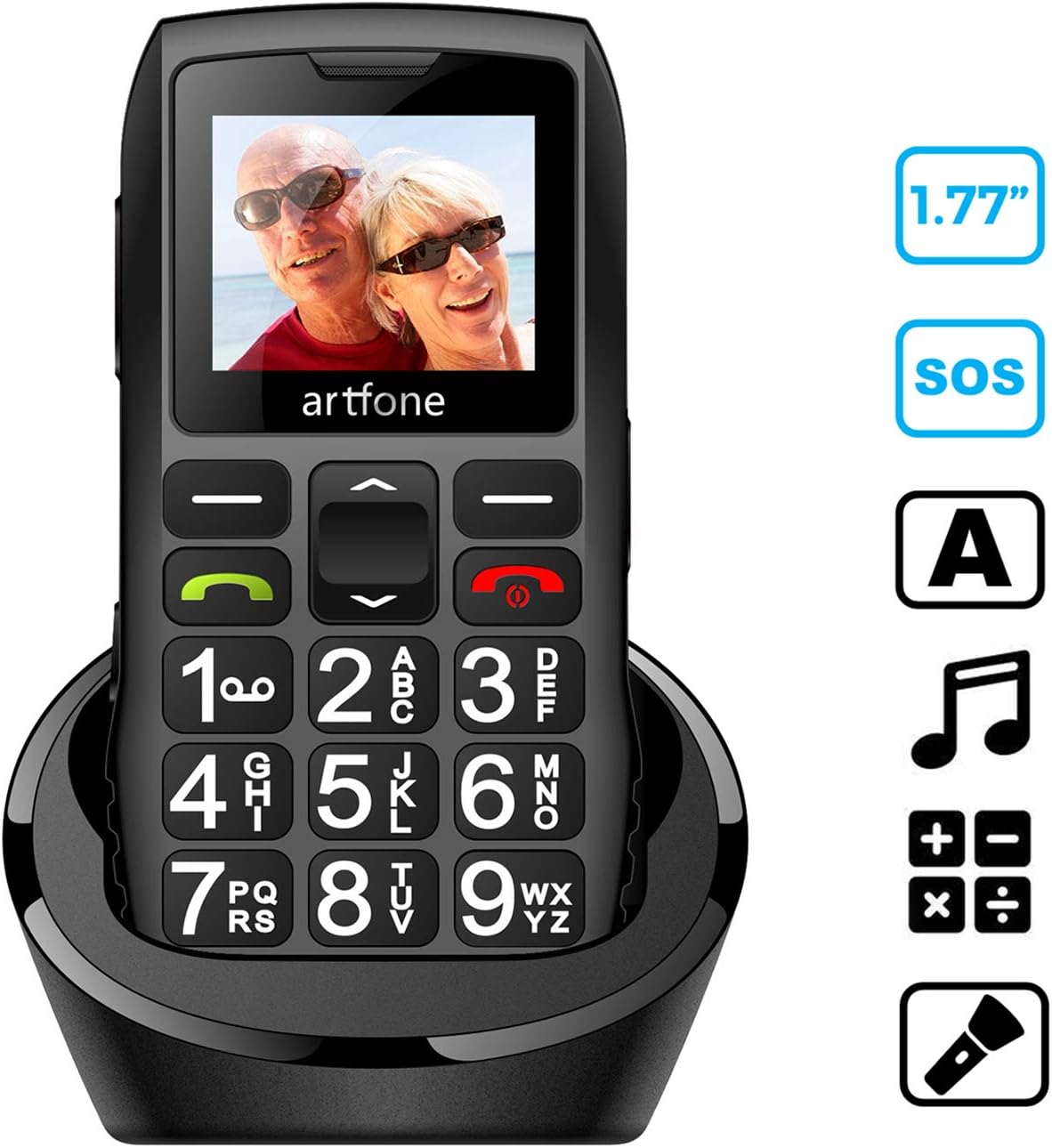 Big Button Mobile Phone for Elderly, artfone C1+ Dual SIM Unlocked