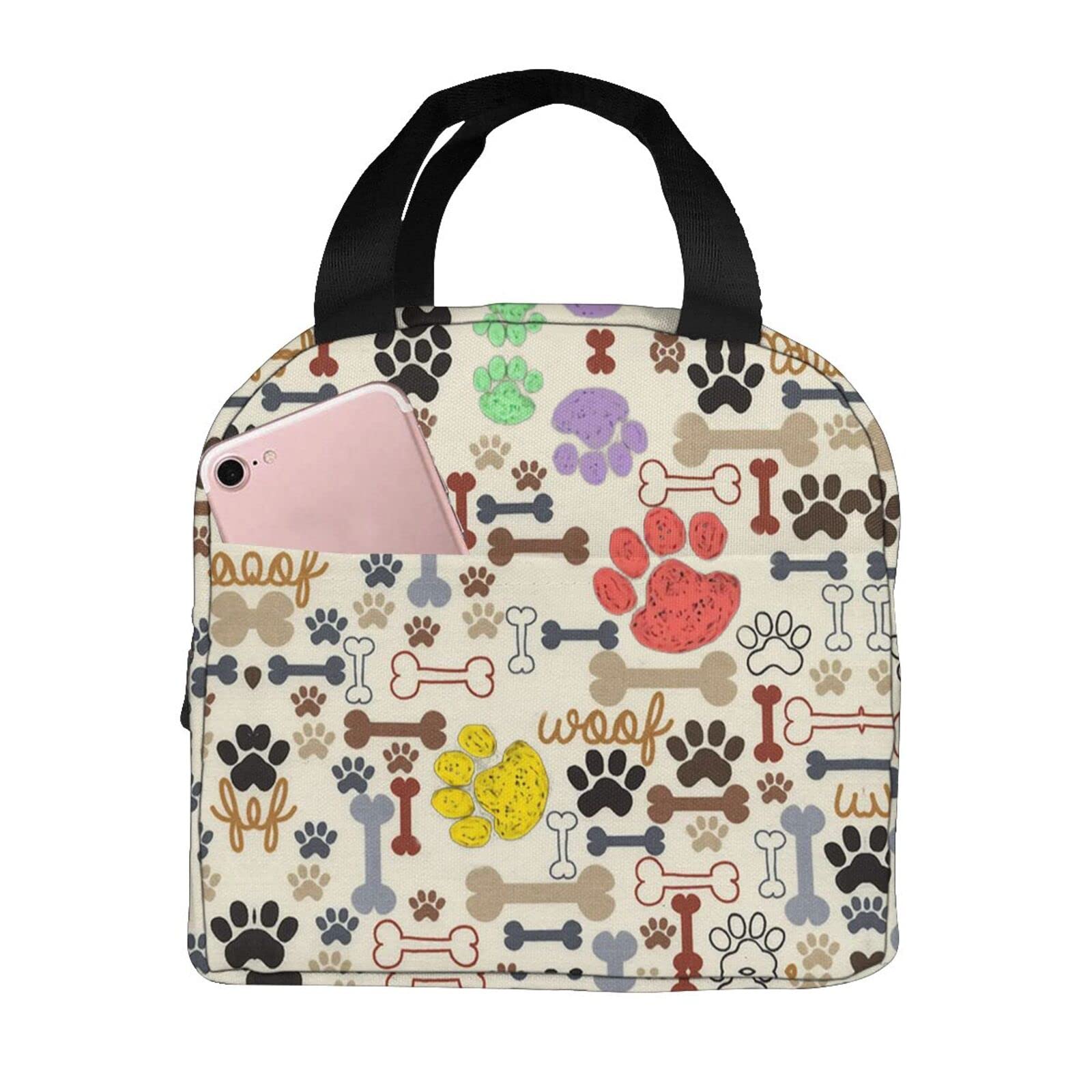 Dog Lunch Bag Leakproof Thermal Paw Lunch Box for Girls Kids Insulated Leakproof Dog Paw Lunch Tote Bag Women Men for School Office Work Picnic Beach