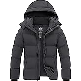 wantdo Men's Warm Winter Coat Waterproof Puffer Jacket Windproof Thicken Outwear