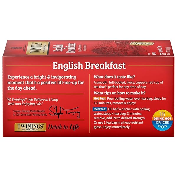 TWININGS ENGLISH BREAKFAST TEA, 25 COUNT (PACK OF 1)