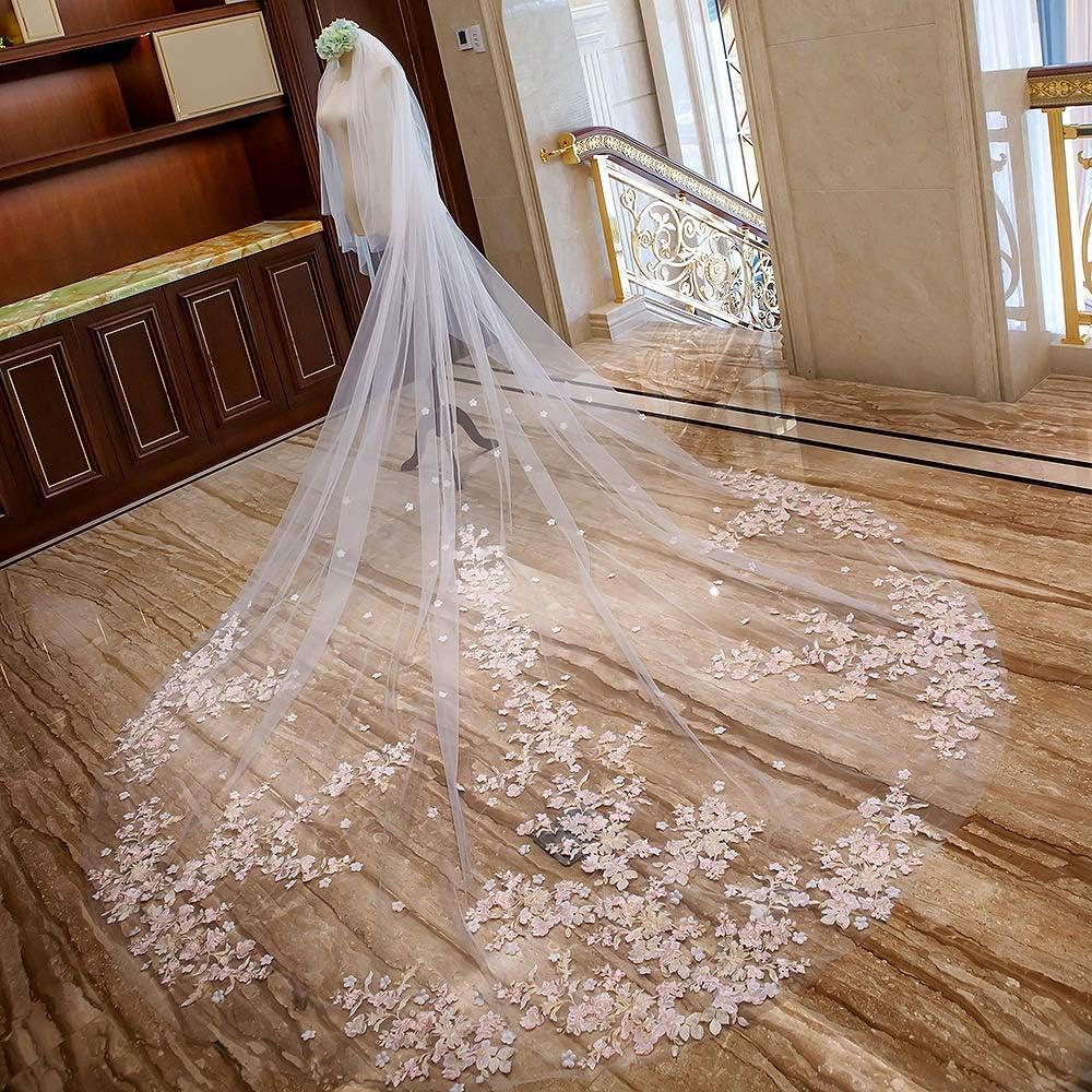Amazon Com Shurndgao Wedding Veil Bride Romantic Hair Veil Lace