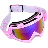ZJNUO Dirt Bike Goggles ATV Motocross Off Road Goggles Motorcycle Riding Racing MX UTV Windproof Dustproof Scratch Resistant Anti UV Goggle for Adults Men Women and Youth