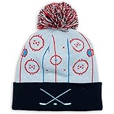 ChalkTalkSPORTS Hockey Knitted Beanie Hat | Hockey Pom Beanies
