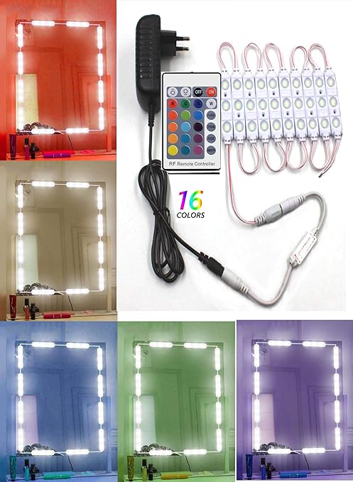 CITRA 75 LEDs Vanity Mirror Image Cosmetic Lights with Dimmer Controller and Strip Sticker 13 ft in 16 Colours with Remote Control