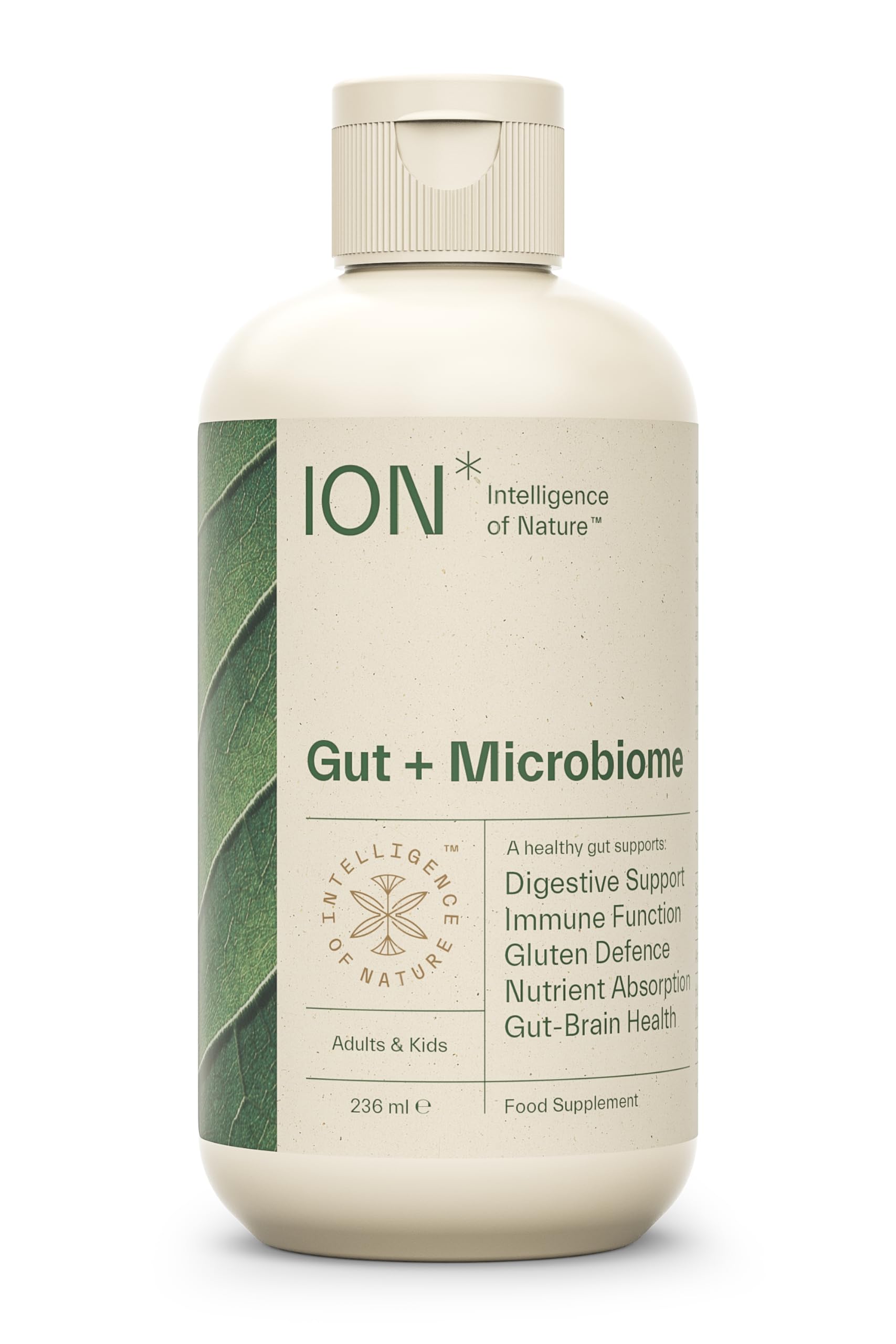 ION Gut Health Supplement 236ml | ION* Gut + Microbiome | Support that Goes Beyond Probiotics | Promotes Digestive Wellness, Alleviates Gluten Sensitivity | Strengthens Gut Lining| Bloating Relief