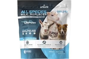 ANNUSO LIFELINE All Species Milk Replacer 26:24, 4lb Bag - Milk Formula with LifePulse - For Kittens, Puppies, Goat Kids, Lambs - Immune, Digestive, Respiratory Support - Easy-Mix Powder